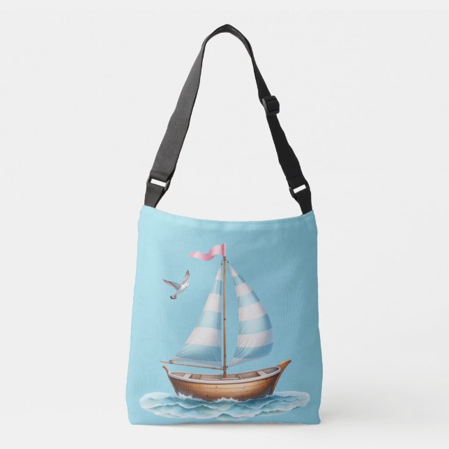 Let your dreams set sail crossbody bag (Front)
