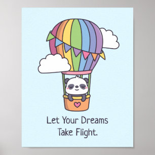 Let Your Dreams Take Flight, Rainbow Air Balloon Poster