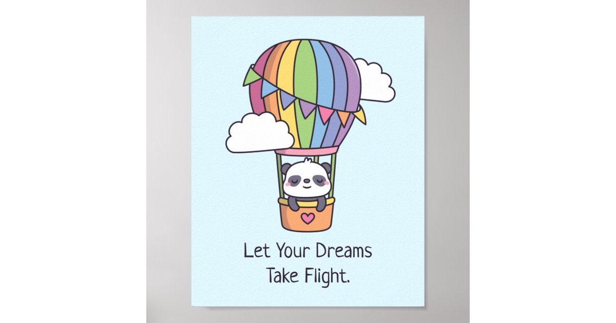 Let Your Dreams Take Flight, Rainbow Air Balloon Poster | Zazzle