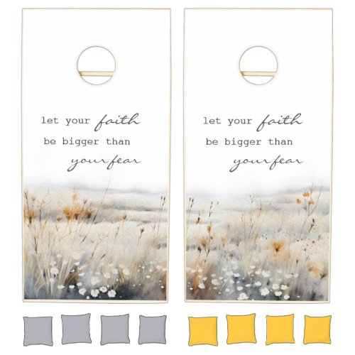 Let your Faith be bigger than fear Christian Quote Cornhole Set