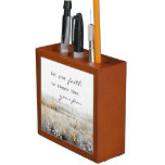 Let your Faith be bigger than fear Christian Quote Desk Organizer