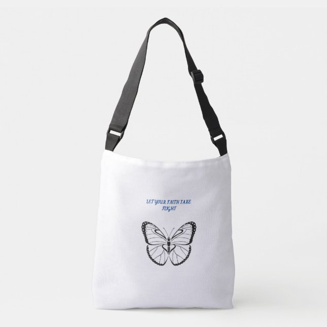 Let your faith take flight crossbody bag (Front)