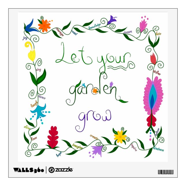 Let Your Garden Grow Colored Wall Sticker (Front)