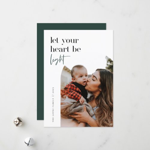 Let Your Heart Be Light Arch Photo Holiday Card