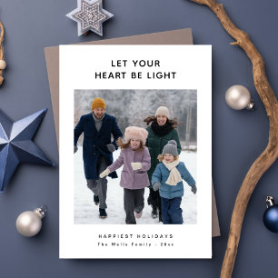 Let Your Heart Be Light Family Photo Christmas Holiday Card