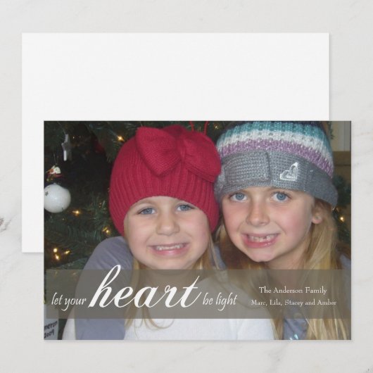 Let Your Heart Be Light Ribbon Photo Card (Front/Back)