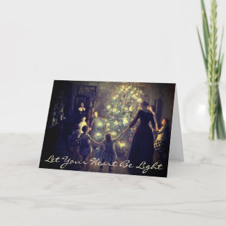 Let Your Heart Be Light Vintage Artwork Holiday Card