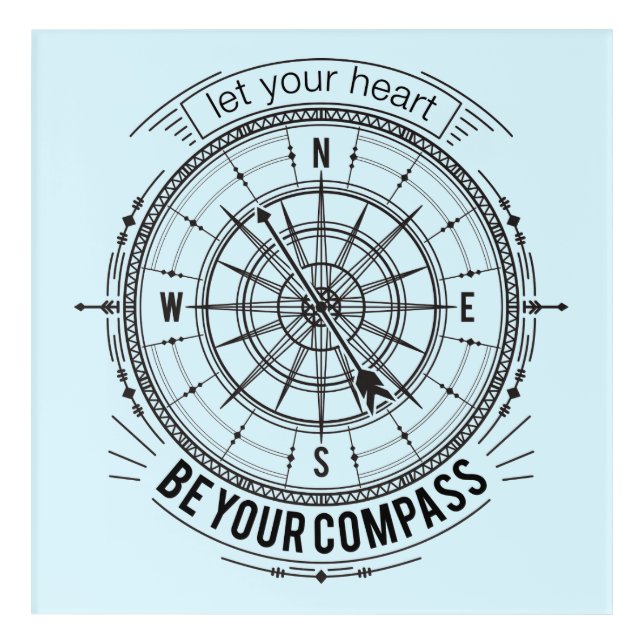 Let Your Heart Be Your Compass Acrylic Print (Front)