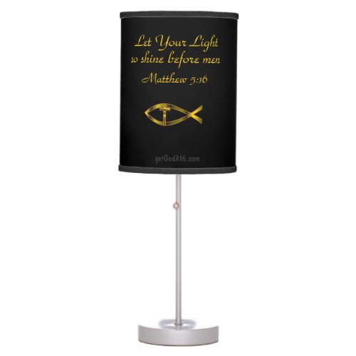 Let Your Light gotGod316com Black Table Lamp