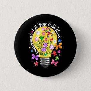 Let Your Light Shine Autism Awareness 2  Button