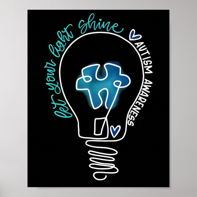 Let Your Light Shine Autism Awareness  Poster (Front)