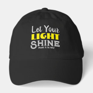 Let Your Light Shine Bible Verse Black and Yellow  Hat