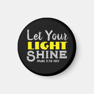 Let Your Light Shine Bible Verse Black and Yellow Magnet