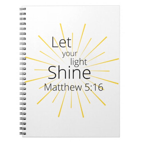 Let Your Light Shine Bible Verse Notebook