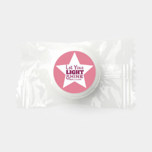 Let Your Light Shine Bible Verse White Star Pink Life Saver® Mints