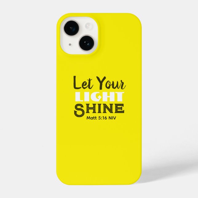 Let Your Light Shine Bible Verse Yellow Cute  iPhone Case (Back)