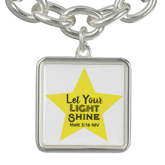 Let Your Light Shine Bible Verse Yellow Star Bracelet