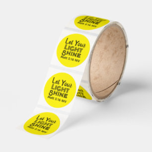 Let Your Light Shine Bible Verse Yellow Star Classic Round Sticker