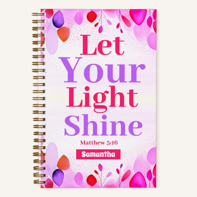Let your light shine Boho Christian Girl Journal (Front)