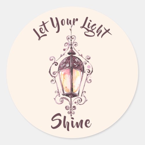 Let Your Light Shine Classic Round Sticker