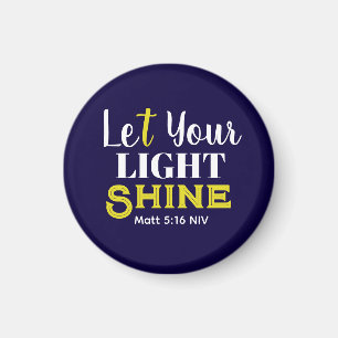 Let Your Light Shine Cute Dark Blue Graduation Magnet