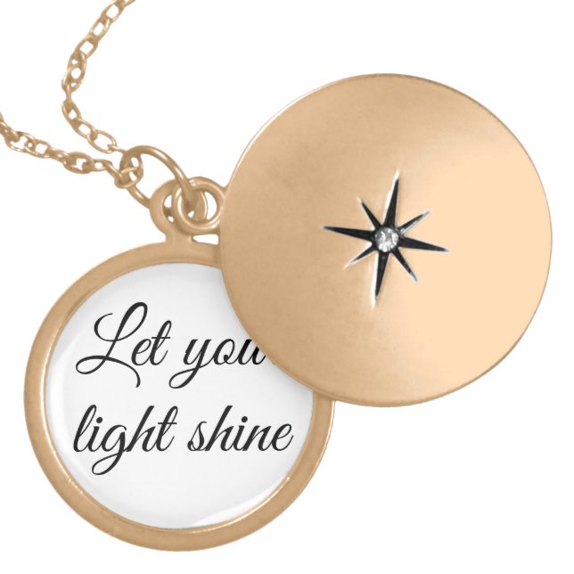 Let Your Light Shine  Gold Plated Necklace (Front)