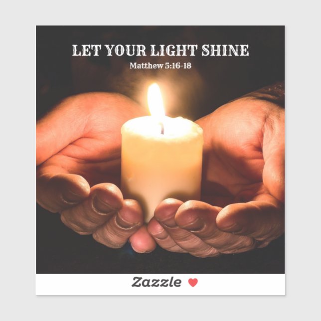 Let Your Light Shine, Hands Holding candle Sticker (Sheet)