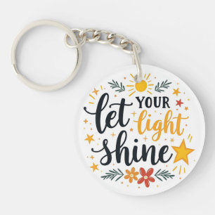 Let Your Light Shine   Inspirational Bible Quote Keychain