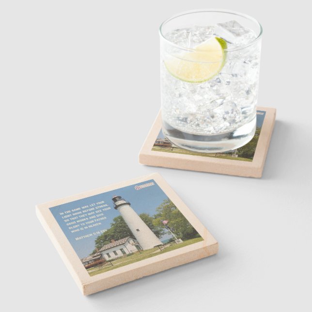 "Let Your Light Shine" Inspirational Stone Coaster (Side)
