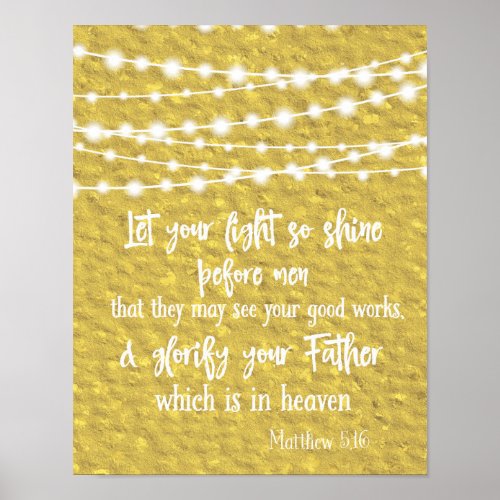 Let Your Light Shine KJV Bible Verse Poster