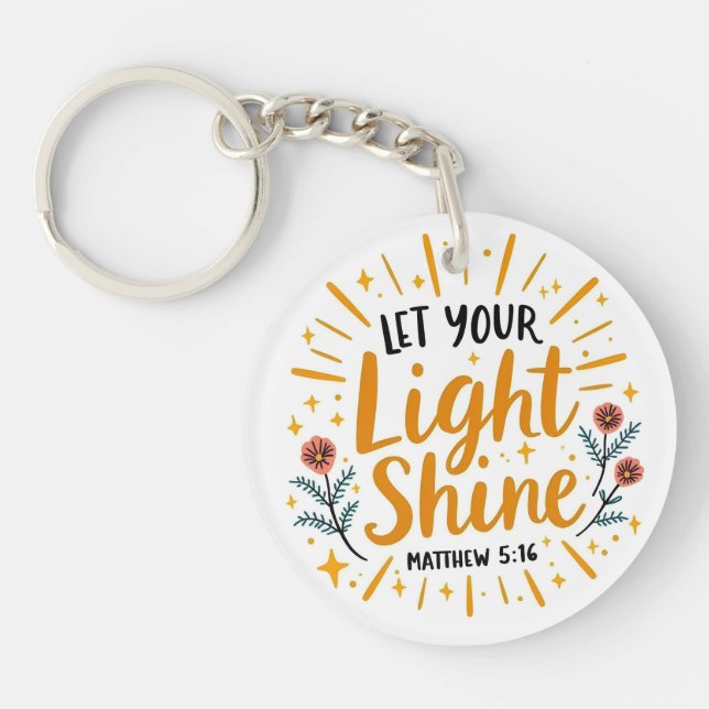 Let Your Light Shine – Matthew 5:16 Bible Verse Keychain (Front)