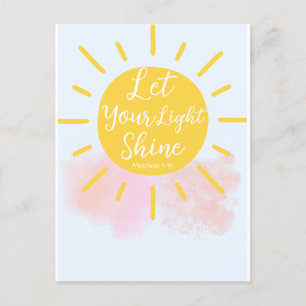 Let Your Light Shine - Matthew 5:16 Bible Verse Postcard