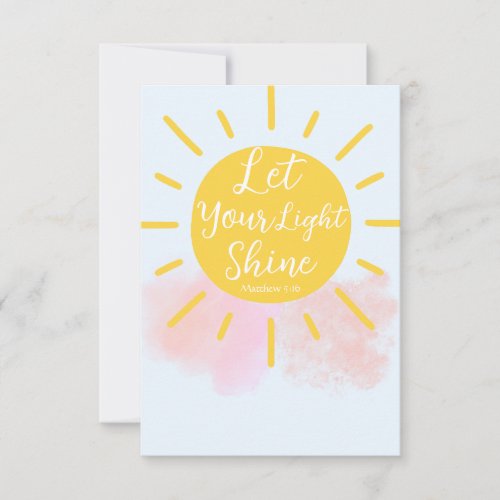 Let Your Light Shine _ Matthew 516 Bible Verse  Thank You Card