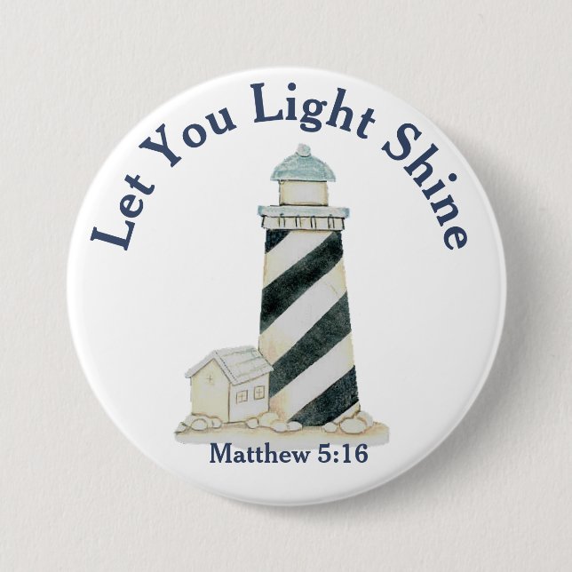 Let Your Light Shine Matthew 5:16 Button (Front)