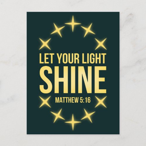Let Your Light Shine Matthew 516 Postcard