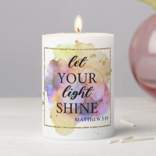 Let your light shine pillar candle