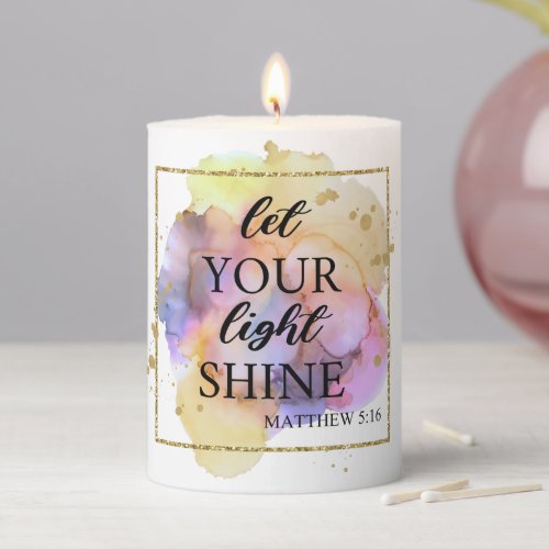 Let your light shine  pillar candle