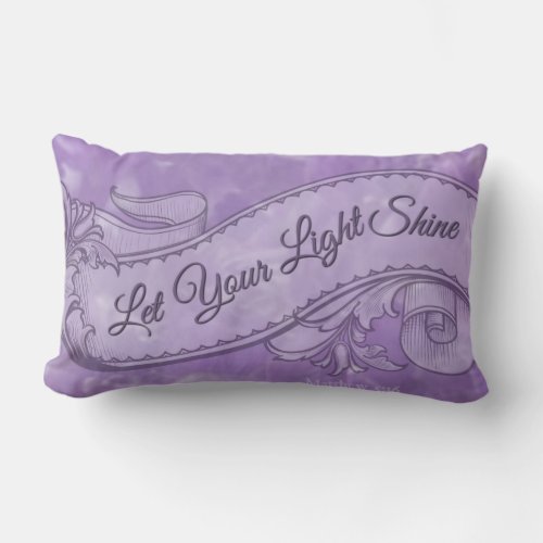 Let Your Light Shine Scripture Lavender Lumbar Pillow