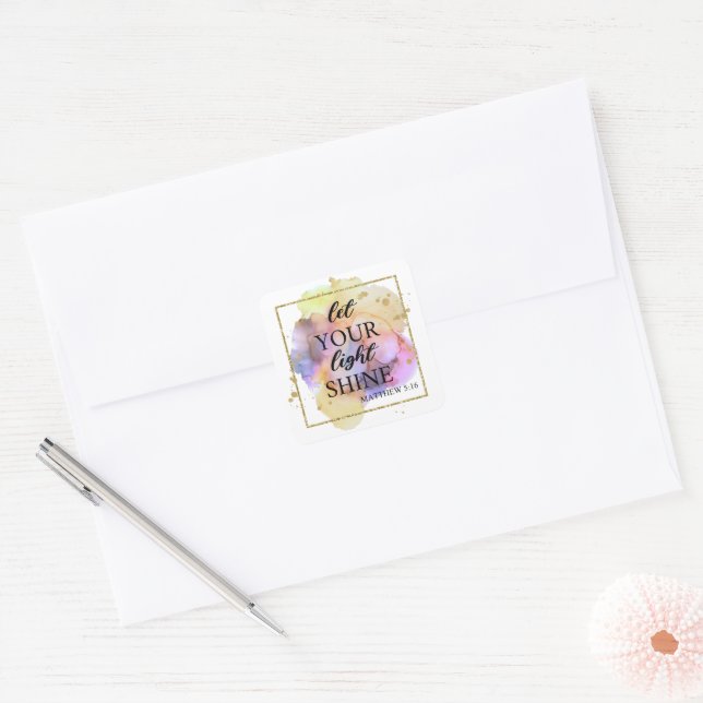 Let your light shine  square sticker (Envelope)