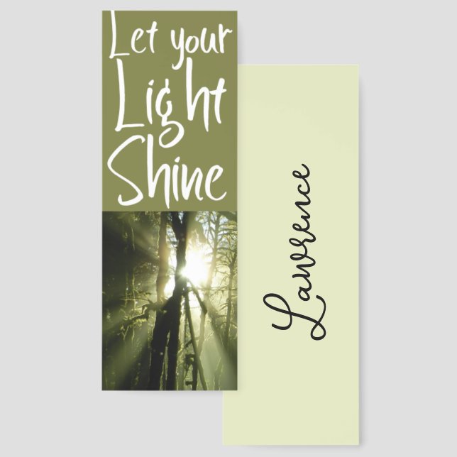 Let your light shine sun personalized bookmarks (Front & Back)