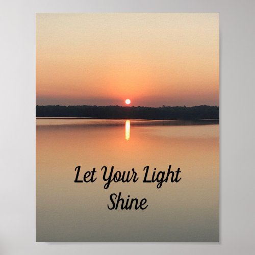 Let Your Light Shine Sunset Inspirational Poster
