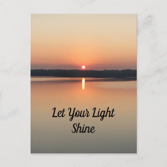 Let Your Light Shine Sunset Lake Postcard (Front)
