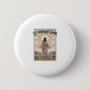 Let Your Light Shine Vintage Faith Button