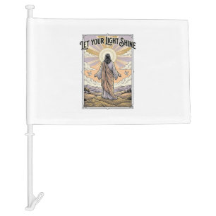 Let Your Light Shine Vintage Faith Car Flag