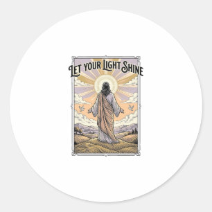 Let Your Light Shine Vintage Faith Classic Round Sticker