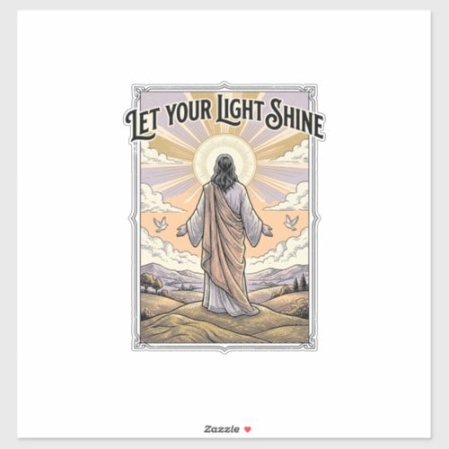 Let Your Light Shine Vintage Faith Sticker