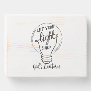 Let Your Light Shine with God's Lanterns Wooden Box Sign