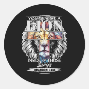 Let Your Lion Out Brandon Lake Merch Praise Jesus Classic Round Sticker