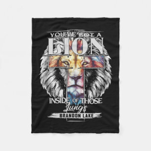Let Your Lion Out Brandon Lake Merch Praise Jesus  Fleece Blanket