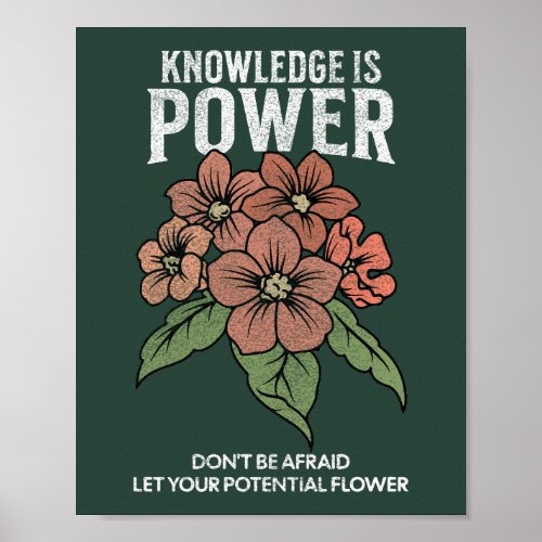 let your potential flower vintage flower lover poster